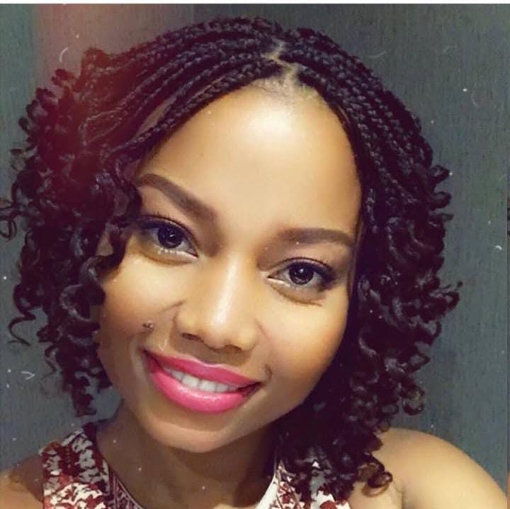 High ponytail braids with shaved-side cornrows