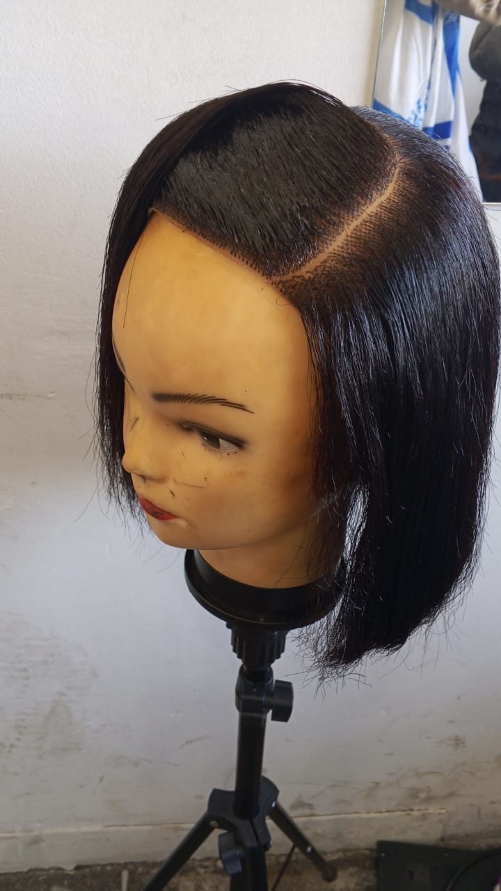 Custom bob wig unit with lace closure